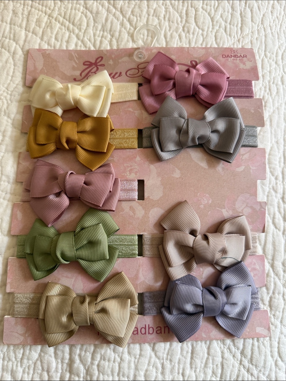 ✅Kids Ribbon Bow Headbands - Assorted Pastel Set